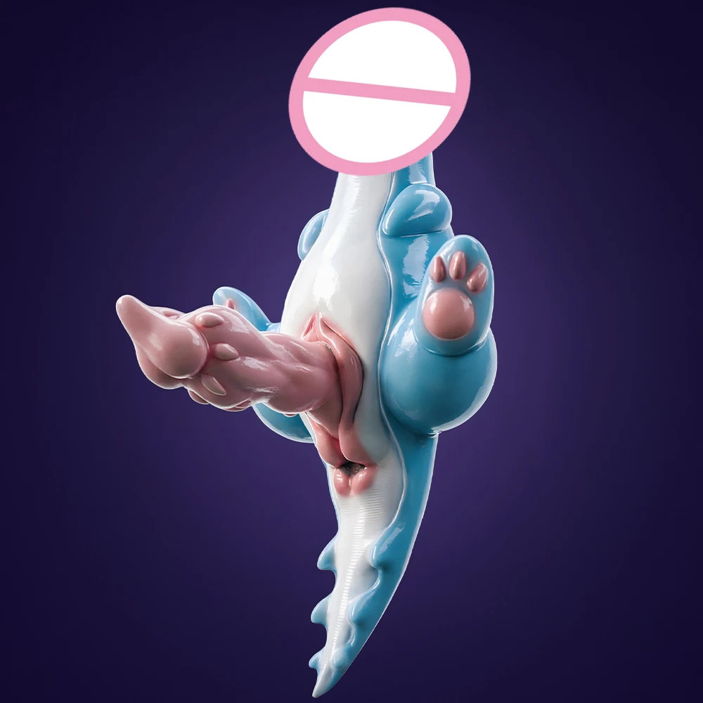 SHAZ 1.8kg Full Body Silicone Male Masturbator, Futa Dragon Fantasy Series, 11cm Knot Dildo, Animal Pussy Vagina Onahole Sex Toy