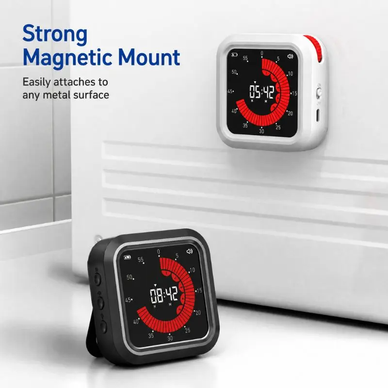 Visual Timer Magnetic Study Countdown Reminder for Student Cooking Time Control Timing Gadget for Home Use