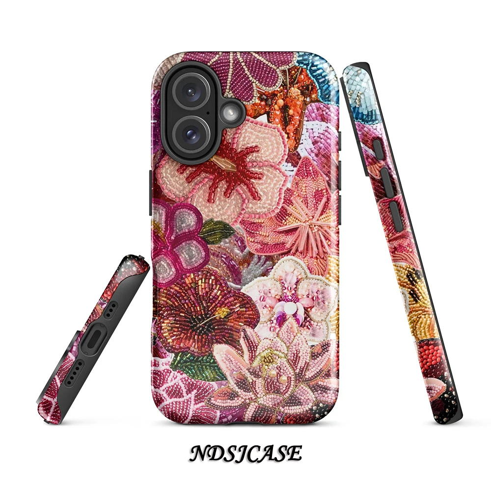 

Pictorial Beautiful Garden Luxe Phone Case for iPhone 17 16 15 14 13 12 11 Pro Max Air Plus Luxury Double-layer Back Cover