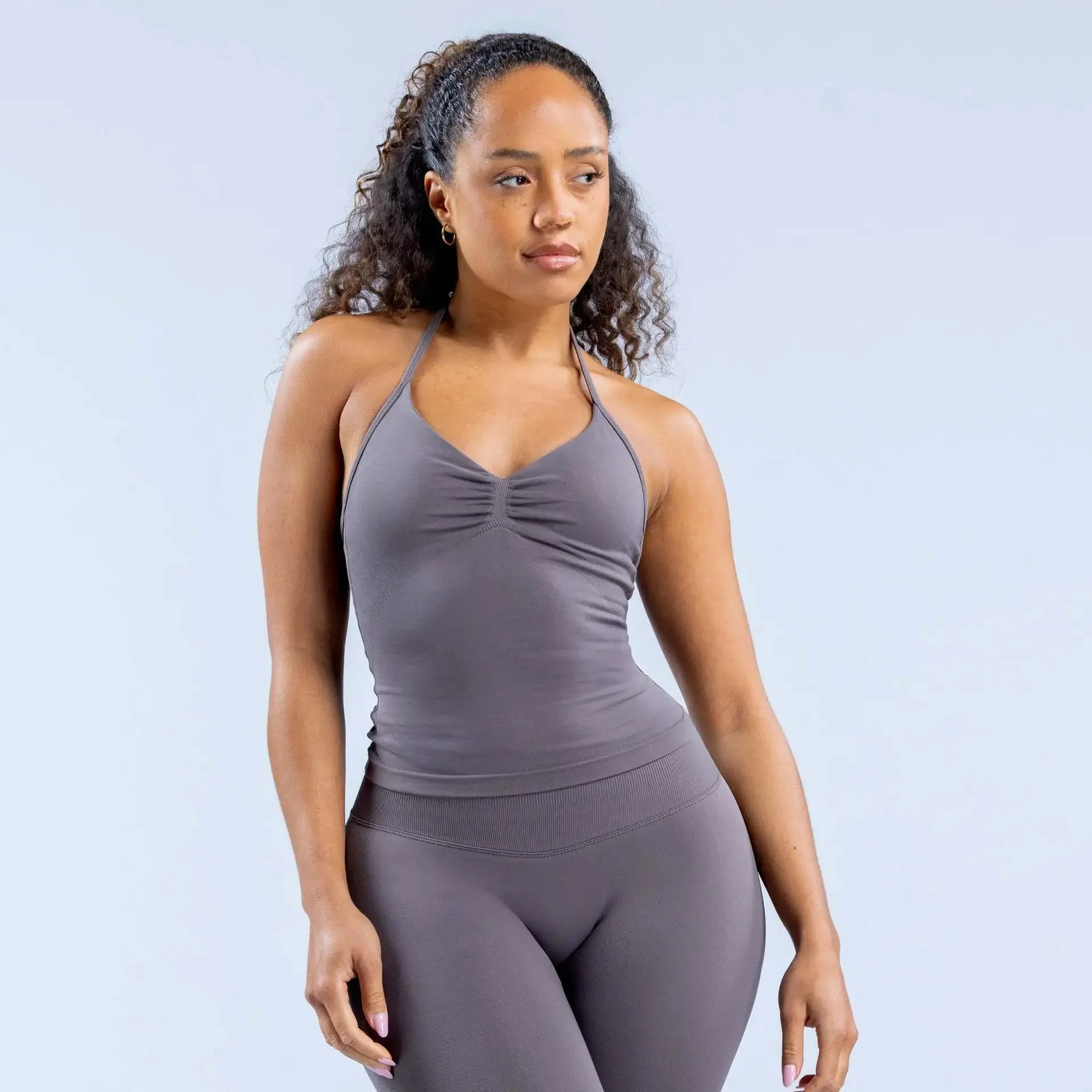 

Customize Higher Quality Sports Bra with Pads Yoga Underwear Fitness Top Sleeveless Tight Gym Summer Neckline Slim Sports Bra
