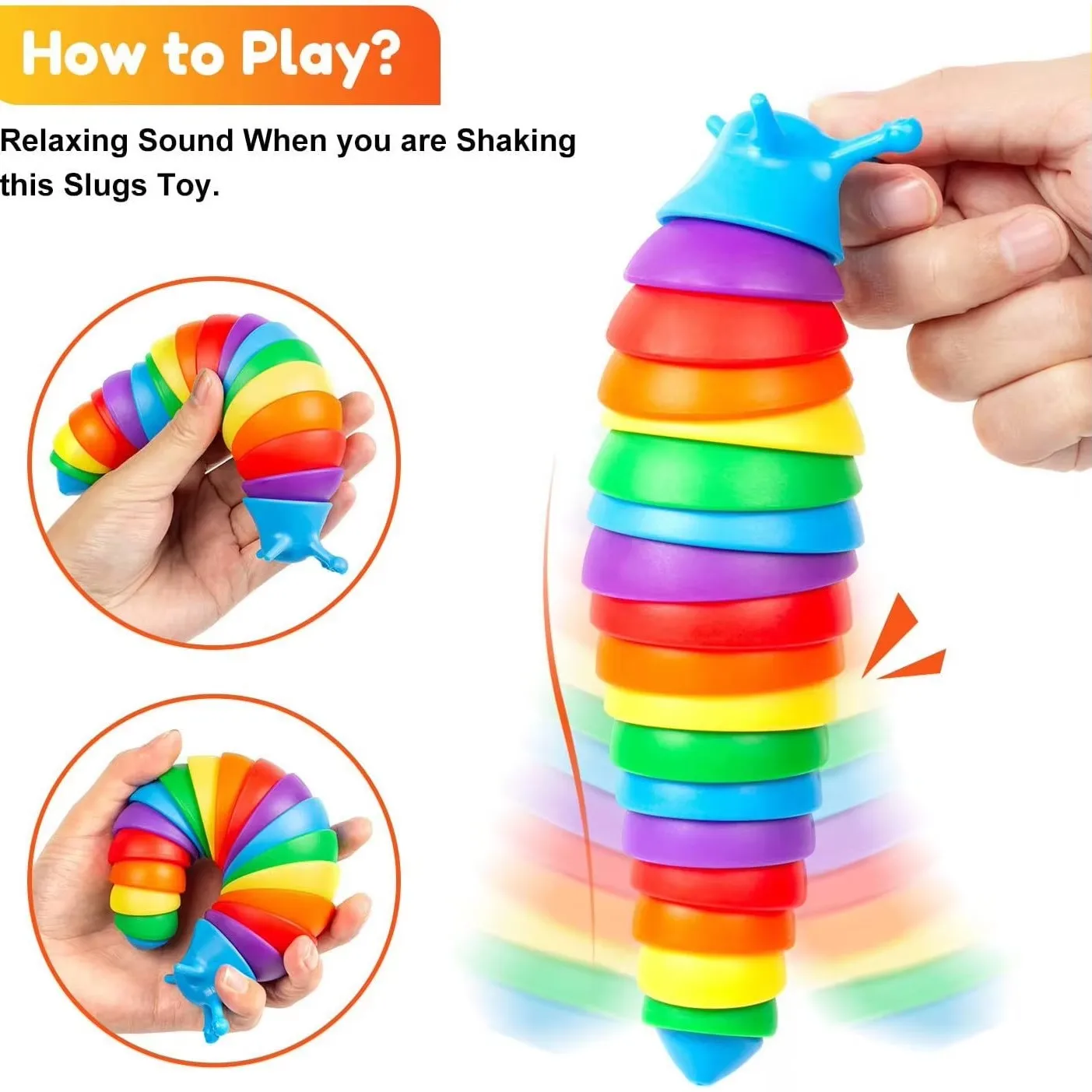 1 Stück Bunte Schnecken-Raupen Stressabbau-Spielzeug, Bizarres Schnecken-Spielzeug zum Stressabbau, Simulations-Puzzle-Spielzeug – Detail 4
