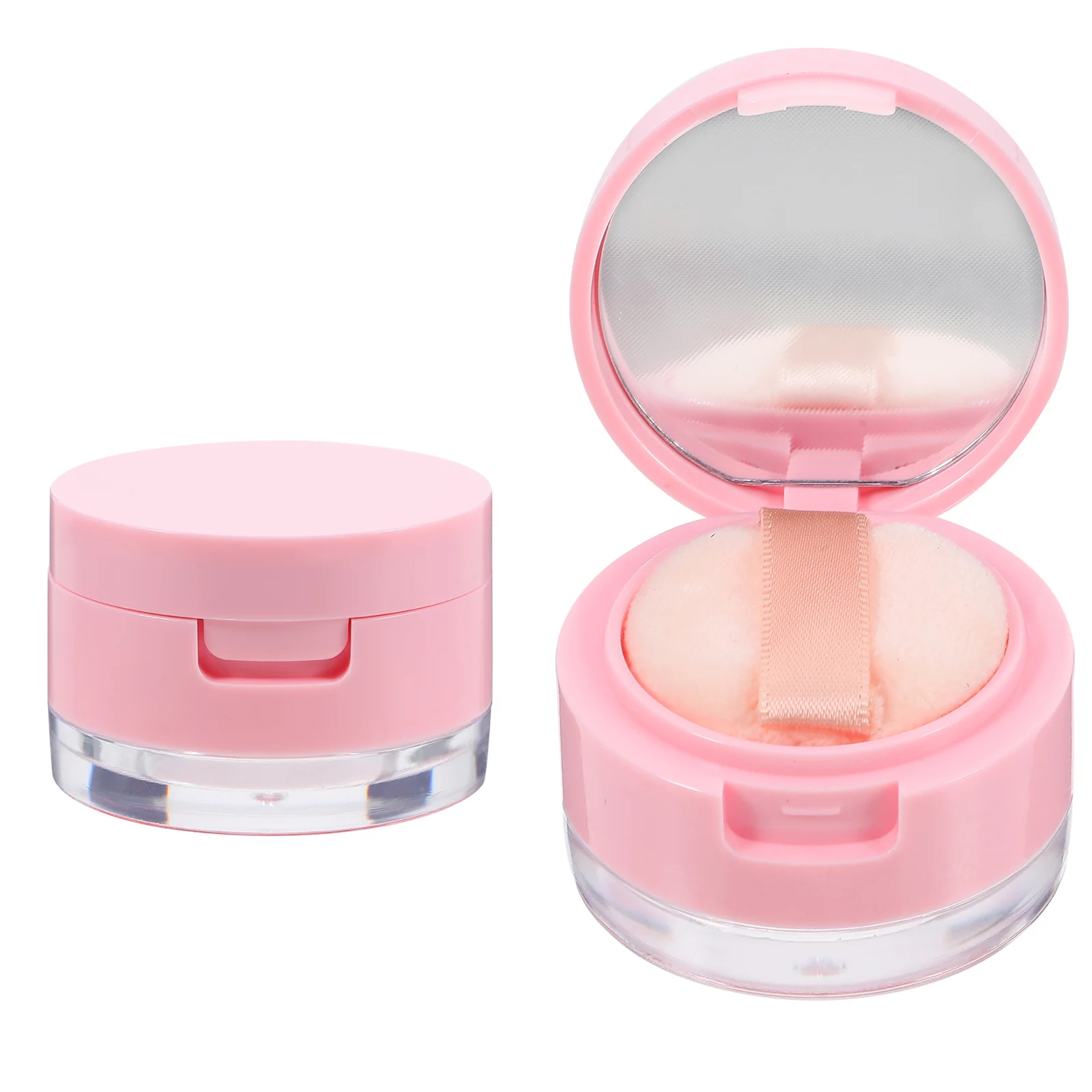 

2 Sets Powder Box Travel Loose Case Containers Holder Make up Small Clamshell Makeup Abs