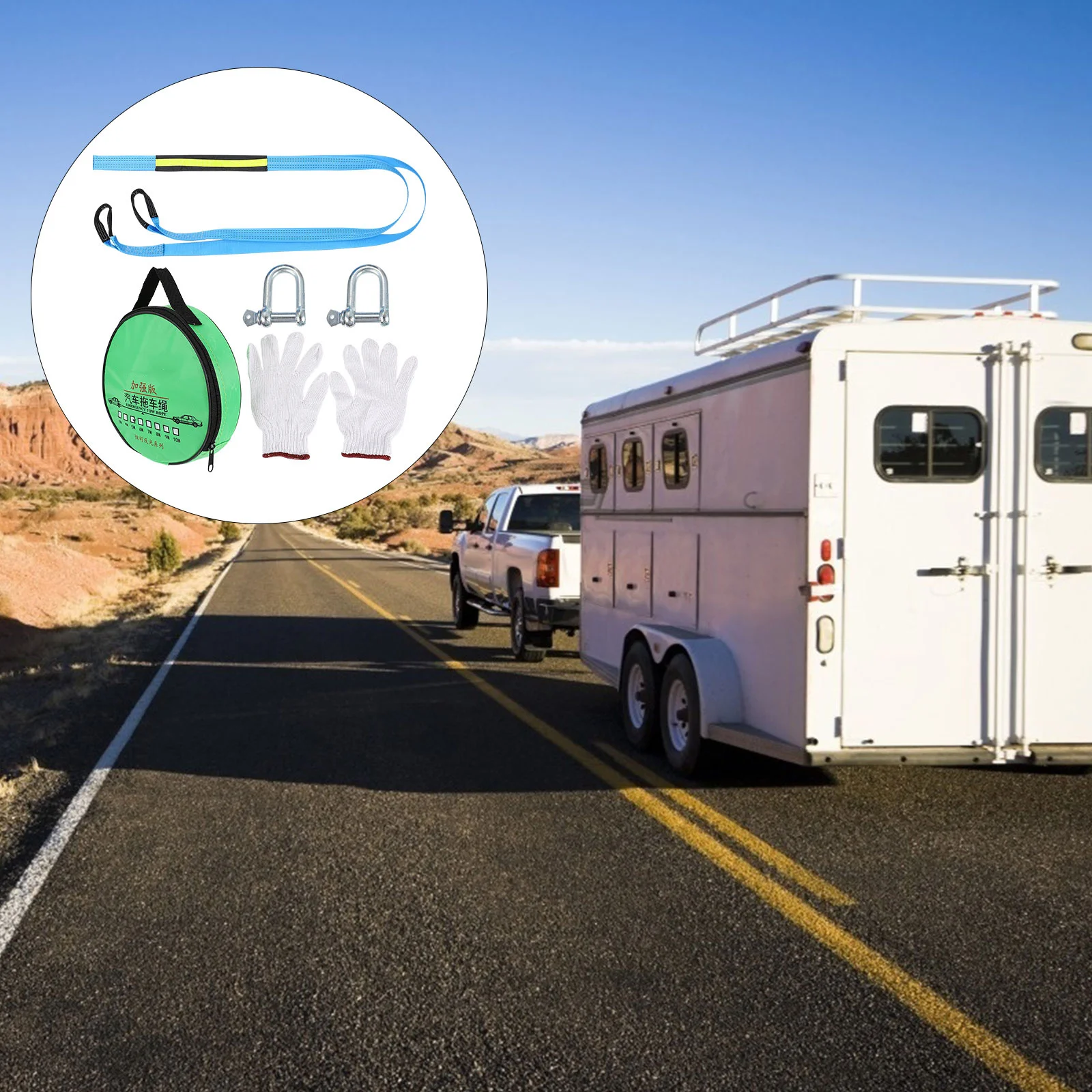 1 مجموعة 5 متر البوليستر سحب حزام 8 طن الثقيلة مقطورة حبل Ushaped السنانير قوي سيارة ونش الانتعاش مقطورة حزام #1