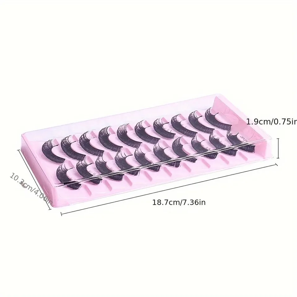10 pares tiras rusas curva DD 3D reutilizables esponjosas extensión rusa 3