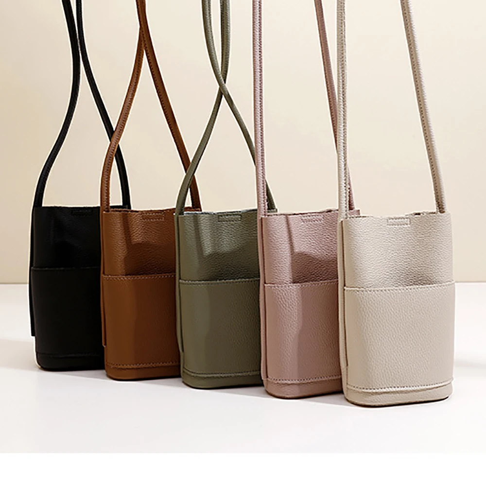 Bolsa pequena de couro PU para celular feminina, bolsa tiracolo elegante, versátil e minimalista, bolsa de compras unissex, nova