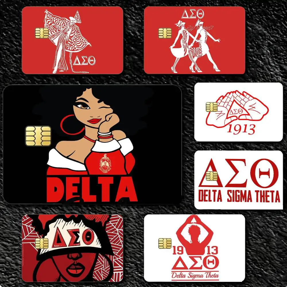 

D-Delta S-Sigma Theta 4pcs 1Set Card Stickers Small Waterproof Chip 4PCS Card Sticker Anti-Scratch