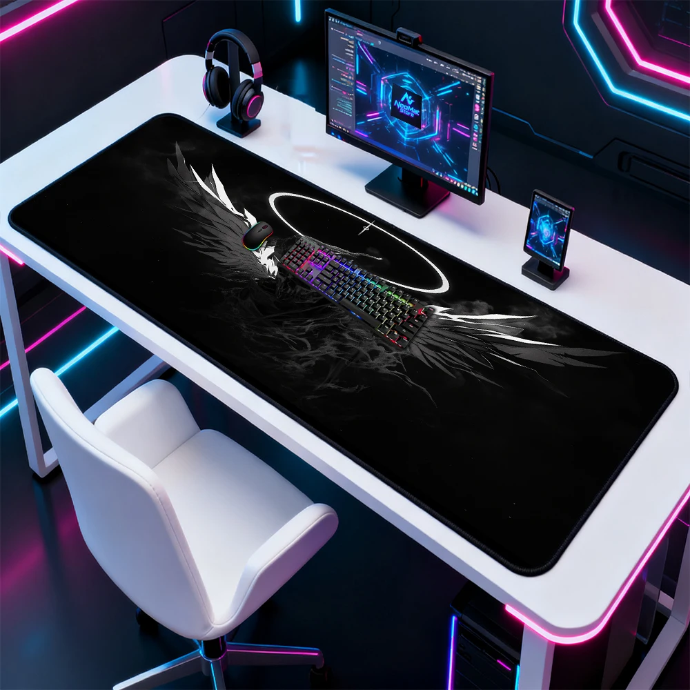 Gothic Mouse Pad Gamer Mat Mou - огляд і ціна Desk Setup Black And White