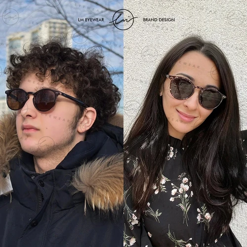 Imagen 2 del producto LM-Gafas De Sol redondas Retro para hombre y mujer, lentes De Sol ultraligeras TR90 polarizadas, Vintage, UV400