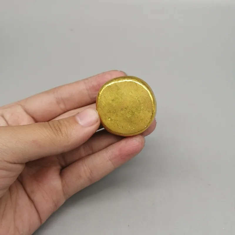 Antique Coin Gold Ingot Gilt Bronze Home Decoration Collectibles