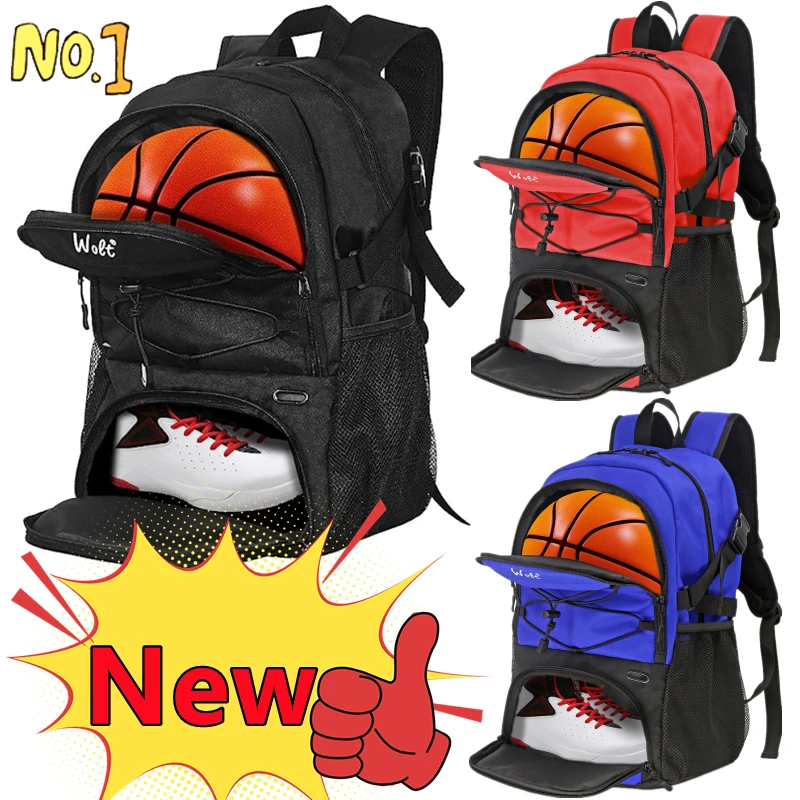 Mochila deportiva grande para baloncesto, bolsa con soporte para pelota separado, compartimento para zapatos, baloncesto, fútbol, voleibol,