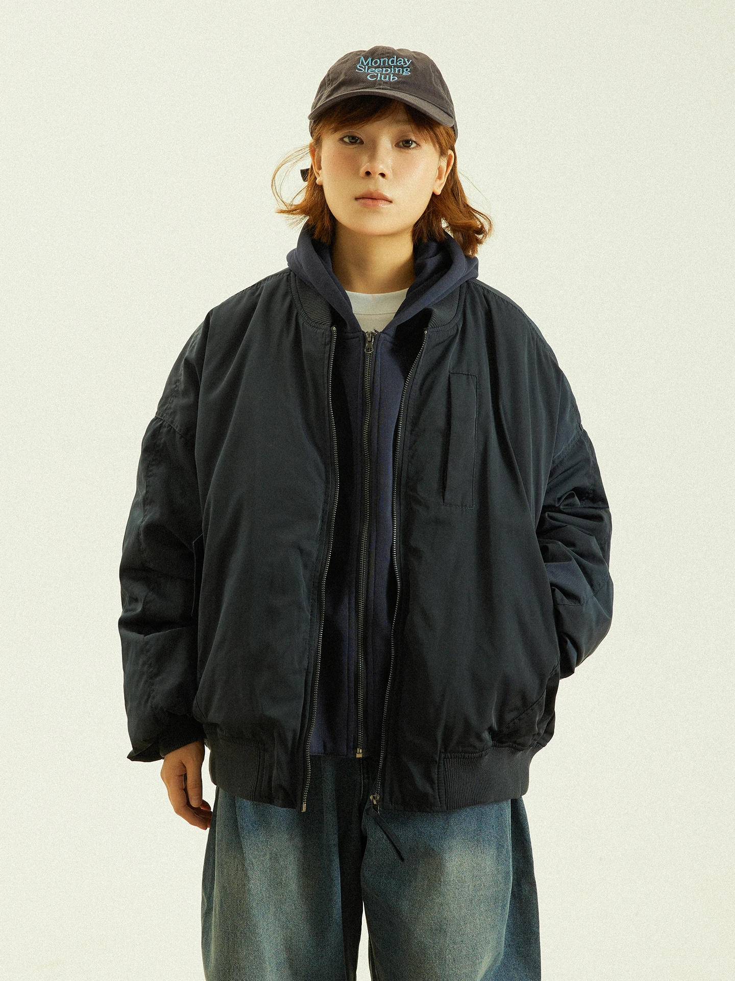 

GoodNorth Thiened Detachable Workwear Jaet with Hat ex Winter Baseball Coat down Filled Long Sve Zipper Closure