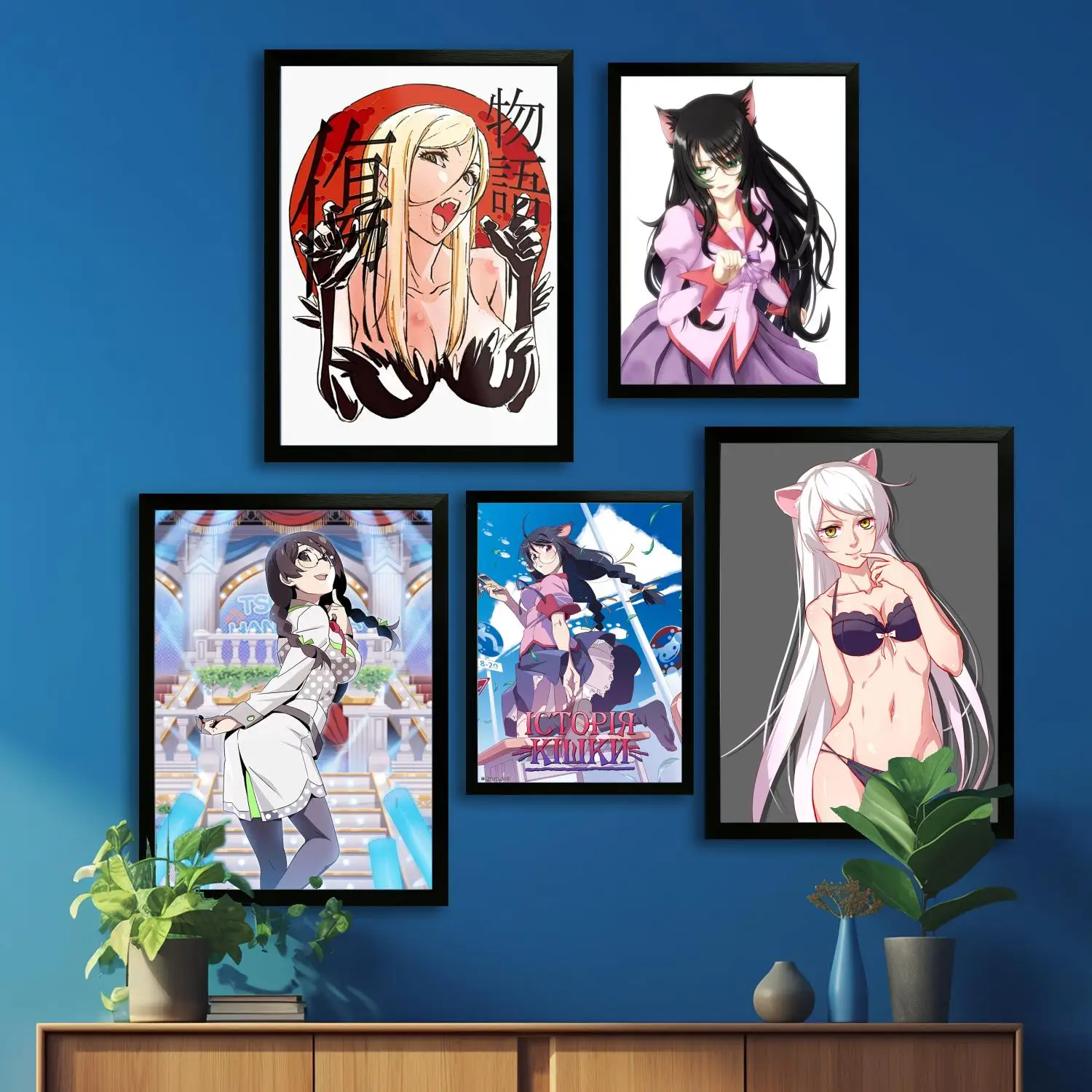 kizumonogatari tsubasa hanekawa холст художественный постер и настенное искусство, картина с принтом, современный семейный декор для спальни, декоративная живопись