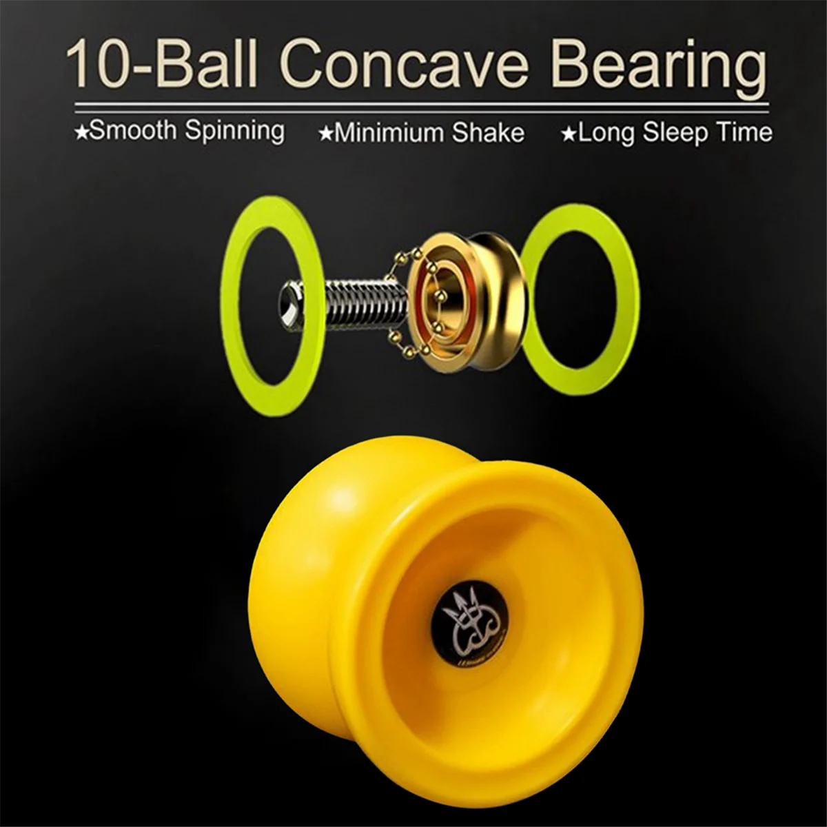 Yoyo Professional No-Response Ball with Ball Bearing, Yellow