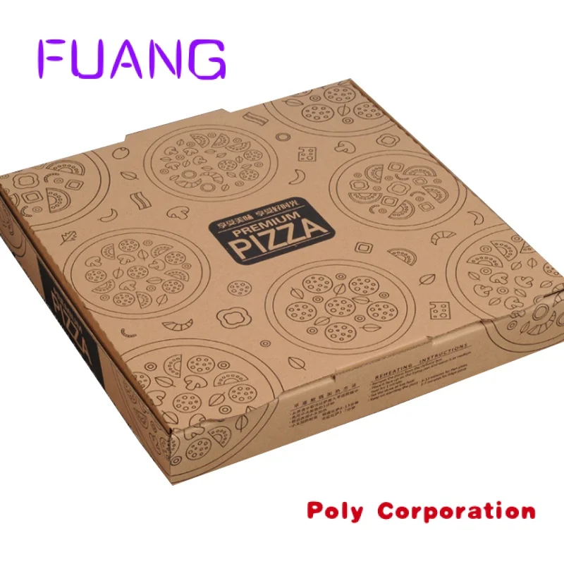 Großhandel billig machen runde individuell bedruckte Logo 12 14 Zoll 35cm Pizza Verpackung Karton Papier box