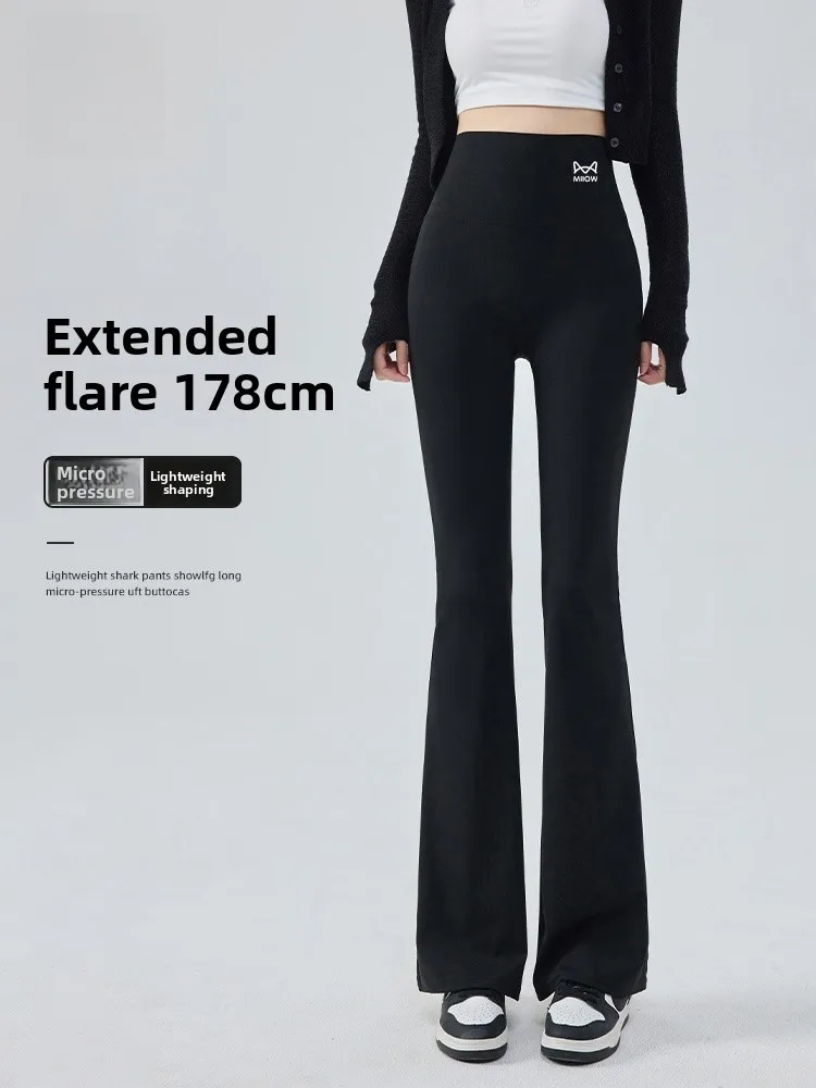 

Женские удлиненные леггинсы для йоги с высокой талией, больших размеров, с эффектом подтяжки ягодиц и контроля живота, весна-осень, черные