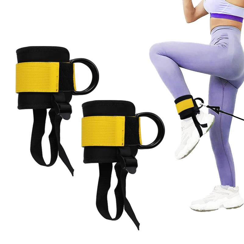 Ankle Support Straps Leg Exercises Double D-Ring Ankle Adjustable Neoprene Padded Cuffs Leg Butt Training Brace Sport Safety