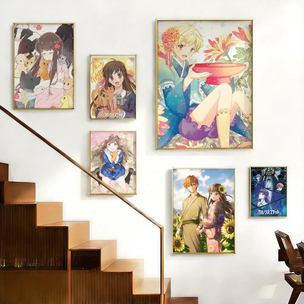 Romantic Anime Fruits Basket Poster HD Self-Adhesive No Residue After Removal Ideal for All Kinds of Wall Decor
