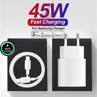 For Samsung 45W Super Fast Charger For Galaxy USB Type C Cable Wall Charger PD Quick Charge 3.0 Fast Charging Phone Accessories