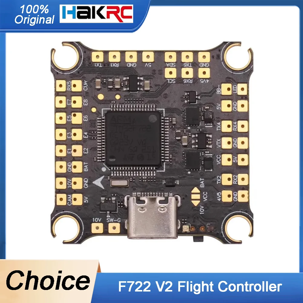 

HAKRC F722 V2 F7 Flight Controller 7230V2 3-6S Lipo Dual BEC ICM42688 Barometer Dual Gyroscope 30x30mm for RC FPV Racing Drone