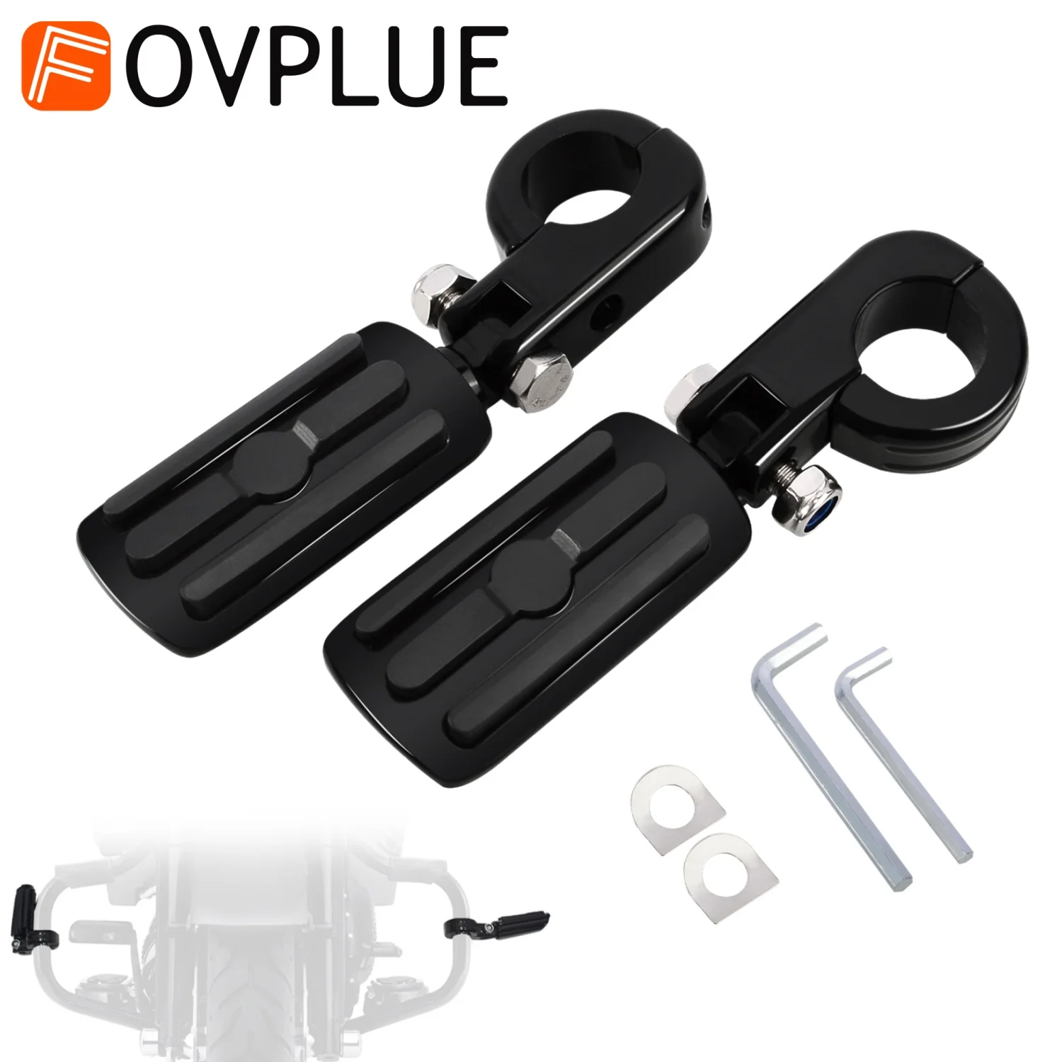 

1 1/4" Motorcycle Highway Footrest Engine Guard Foot Pegs For Harley Honda Yamaha Suzuki Road King Electra Street Glide Softail