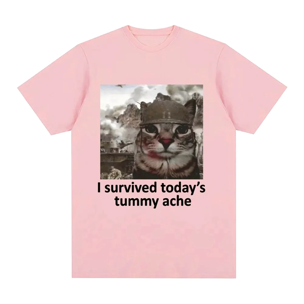 Funny Meme Cat Graphic T Shirt Helmet Kitten Fire Slogan Print Humor Streetwear Short Sleeve Animal Lover Trendy Daily Tops Gift view 5