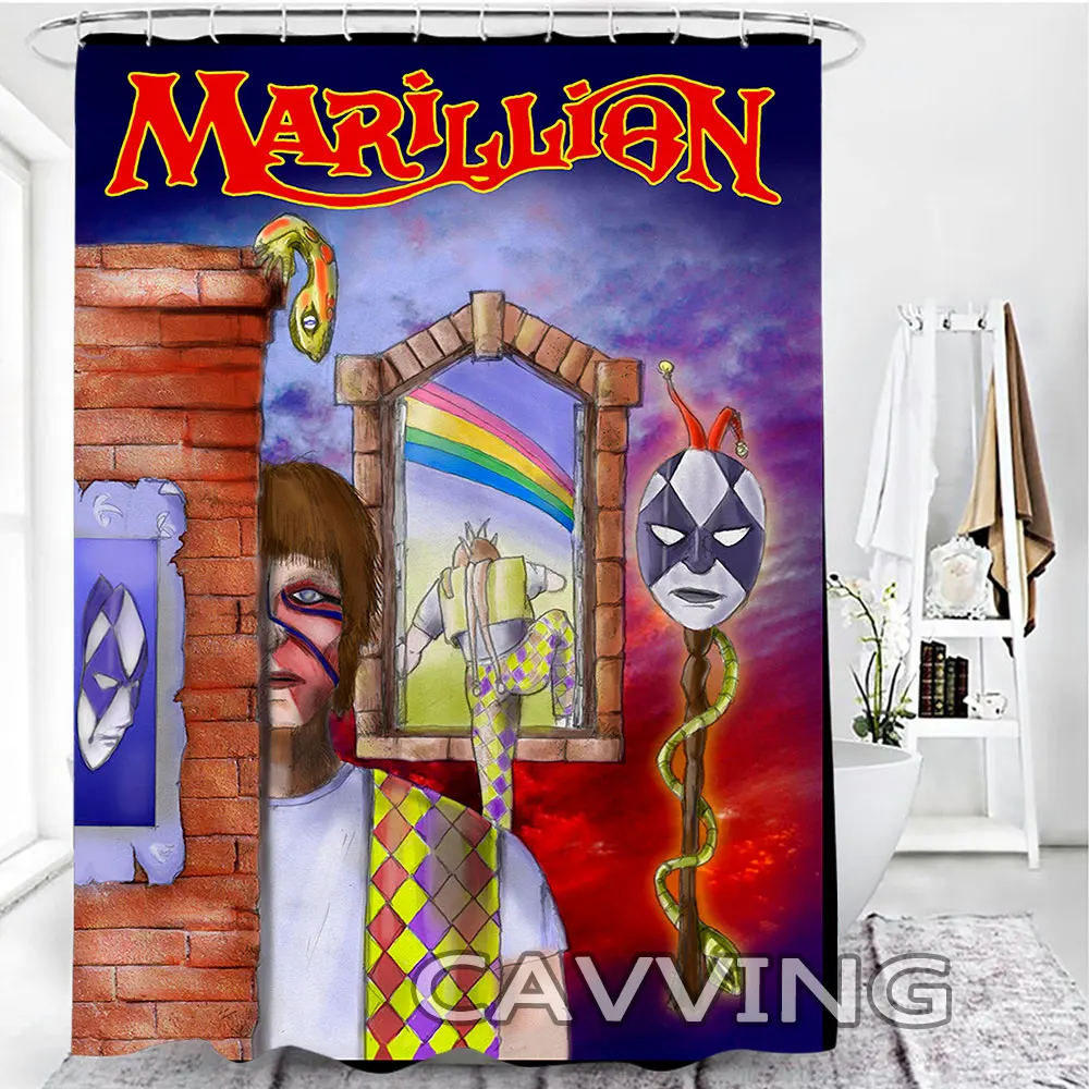 MARILLION Rock 3D Shower Curtains Waterproof Bathroom Curtain Anti-slip Bath Mat Set Toilet Rugs Carpet Home Decor