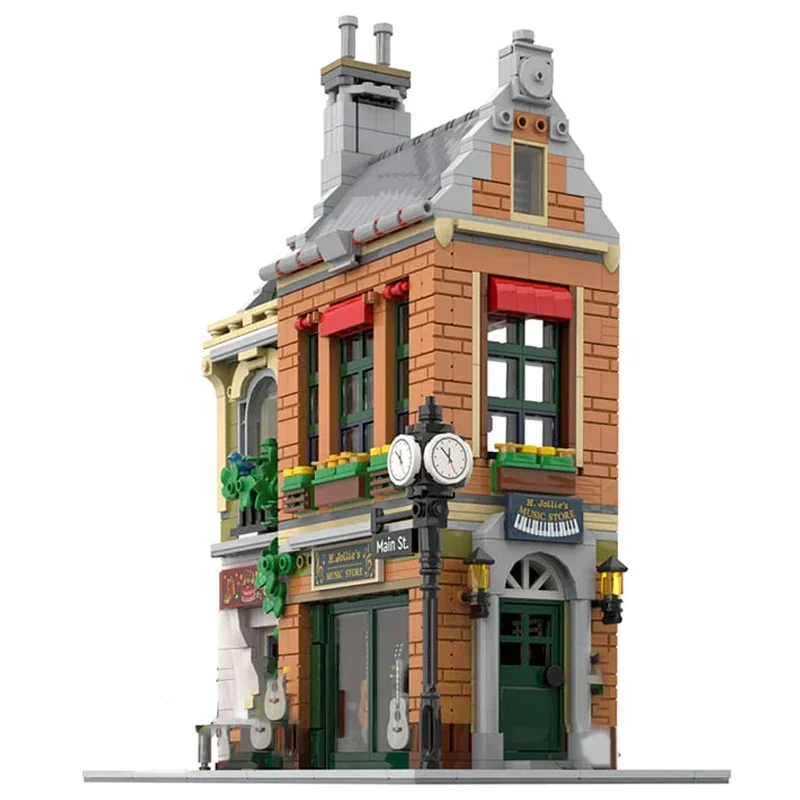 Moc Mattoni da costruzione Street View Modello Jollie's Music Store Tecnologia Blocchi modulari Regali Giocattoli per bambini Set fai da te Assemblaggio