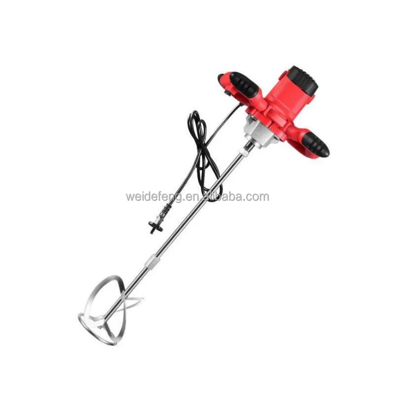 1400W 220V Handheld Electric Grade Mixer 6 Gear Adjustable Speed Cement Plaster Mortar Coating Mixer Putty Powder Mixing Machine