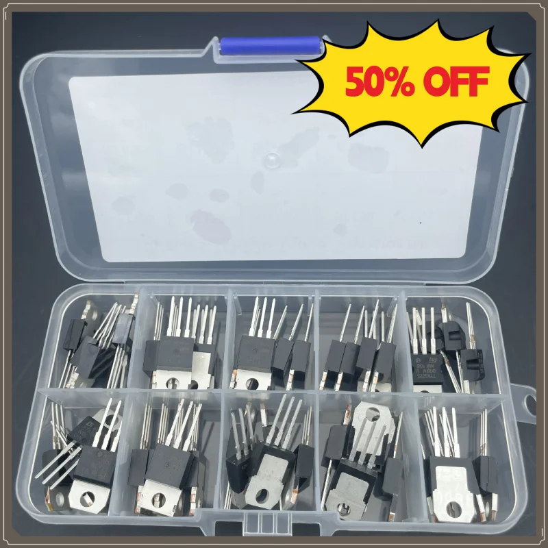 10Values Common Thyristor Kit BT136 BTA08 BTA12 TYN1225 Unidirectional & Bidirectional Triac Assortment Set