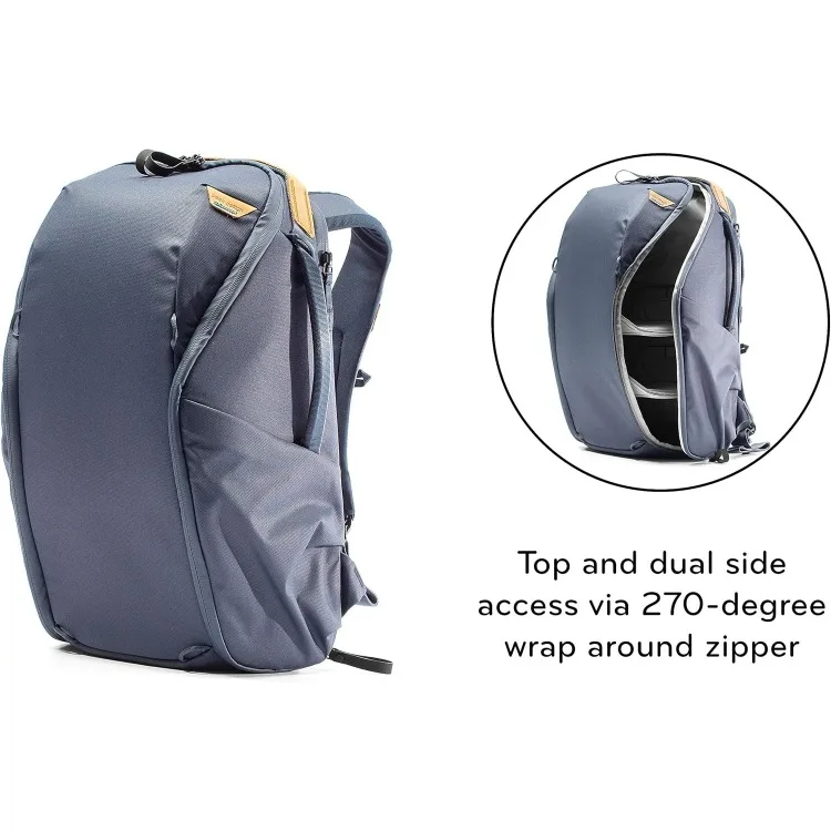 Everyday Backpack Zip 20L, Carry-on Backpack with Laptop Sleeve, Midnight (BEDBZ-20-MN-2)