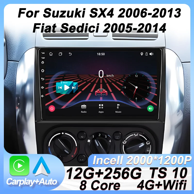 

Car Stereo Android Auto For Suzuki SX4 2006-2013 Fiat Sedici 2005-2014 GPS Navigation Carplay Touch Screen Autoradio 8 Core DSP