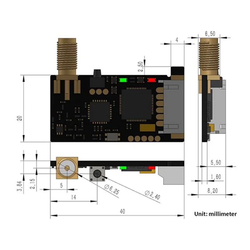 【B98G】SX1278 433M Lora Módulo Sem Fio UART Transmissor Serial Transceptor Receptor 2X