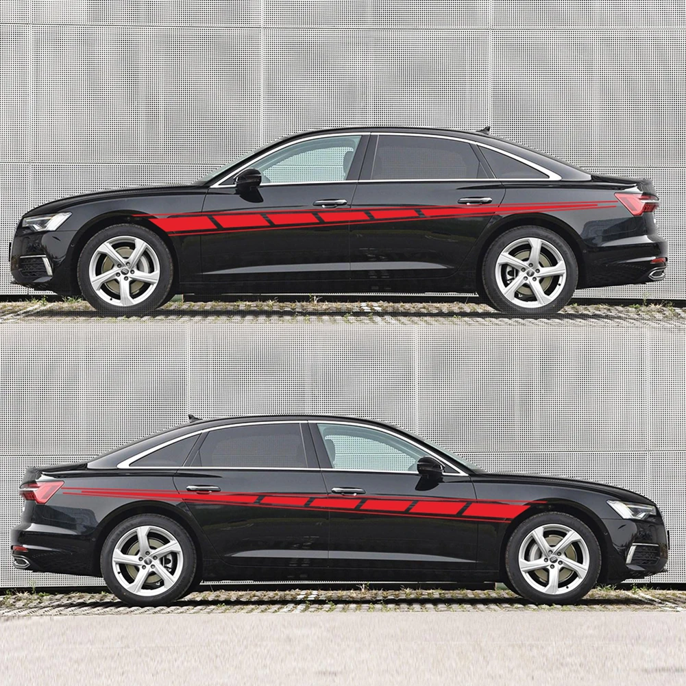 

2Pcs Car Stickers Auto Vinyl Film Wrap Both Side Stripes Decoration Styling Decal Automobiles Sports Tuning DIY Car Accessories