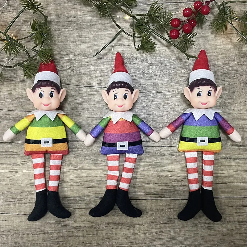 3pcs Christmas Elf Pendant with Red Hat Christmas Tree Doll Home Haning Decoration Christmas Gift Party Supplies Drop Ornaments