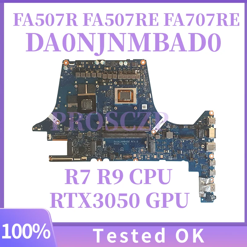 

Материнская плата DA0NJNMBAD0 для ноутбуков Asus TUF Gaming A15 FA507 Series с процессором AMD Ryzen 7 6800H и видеокартой RTX3050-V4G, 100% протестирована