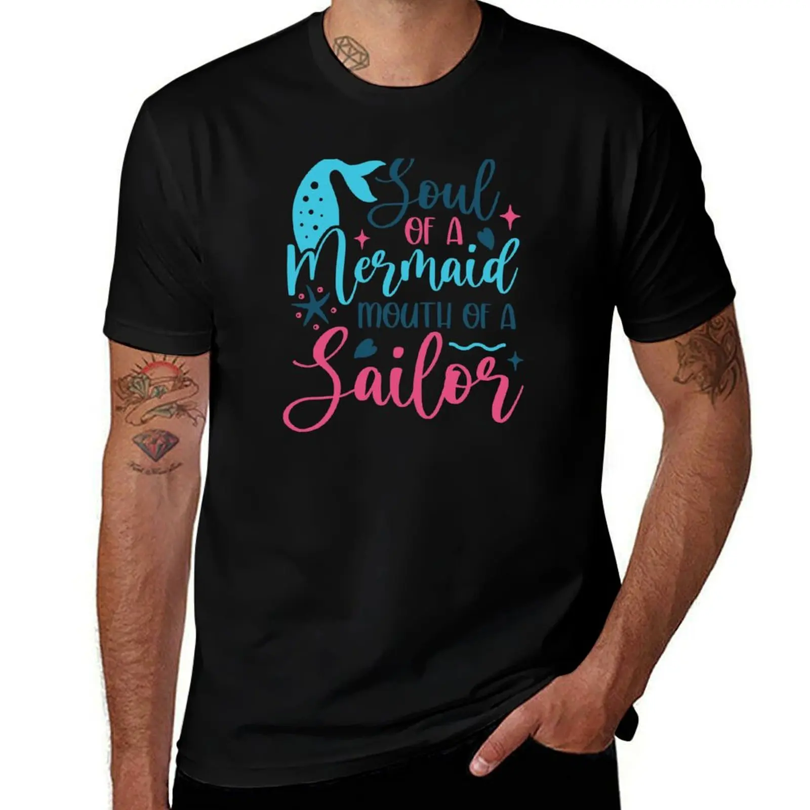 

Soul Of A Mermaid Mouth Of A Sailor T-Shirt Basic Tee Shirt for Everyday Outfit