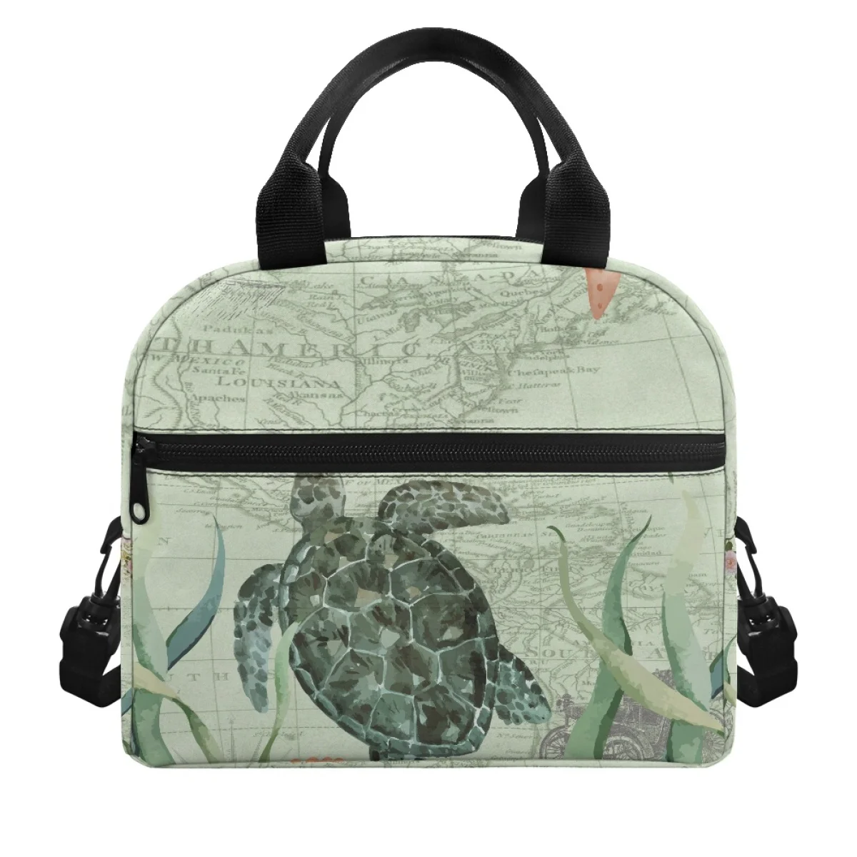 

FORUDESIGNS Vintage Sea Turtle Lunch Bags Fashion Portable Ladies Lunchbox School Child Shoulder Insulated Lunchbag Bolsa