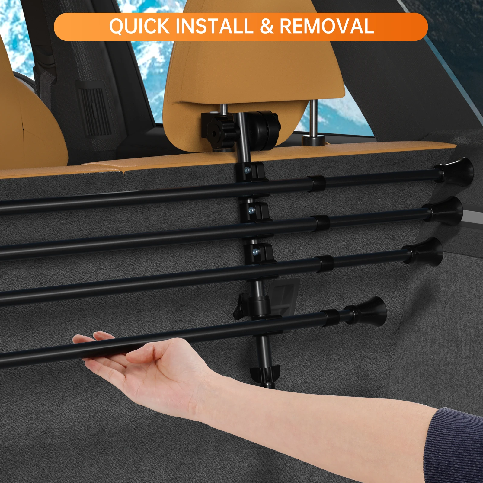 Artudatech Kofferraum-Hundeschutzgitter für Auto, SUV, Kombi, universell – Detail 4