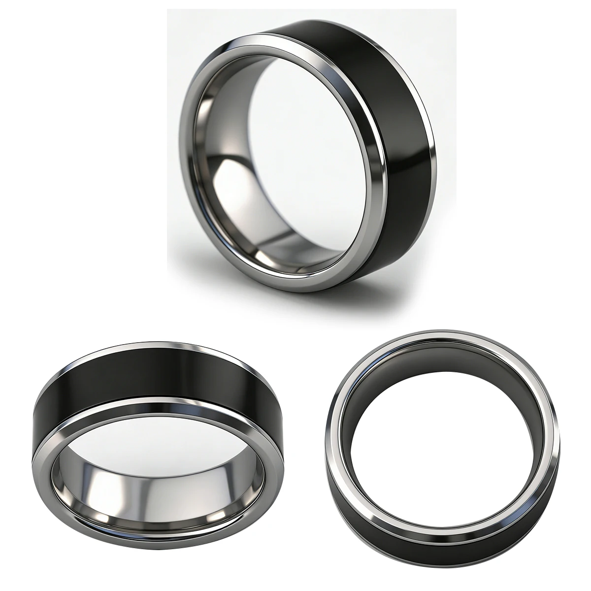Stainless Steel Metal 125kHz T5577 RFID Ring, Suitable for Both Men and Women, Comfortable to Wear, Rewritable TK4100/EM4100