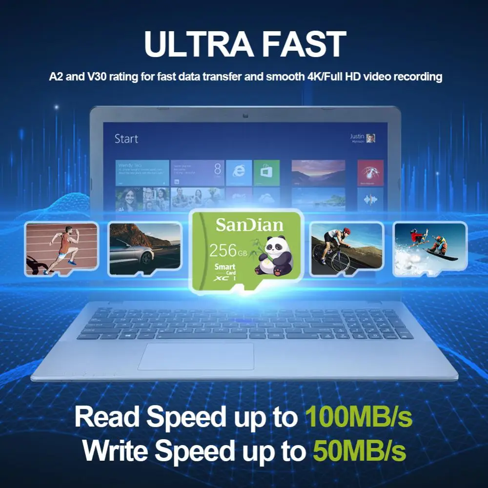 Tarjeta Micro TF/SD Clase 10, 2TB, 512GB, 1TB, 128GB, Flash De alta velocidad, 256GB, Mini tarjeta TF para cámara digital