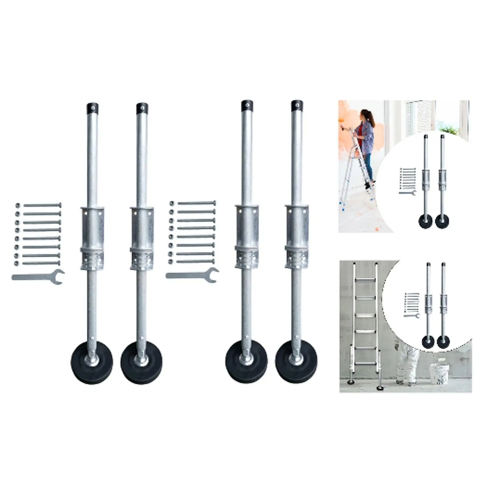 

2Pcs Ladder Levelers,Extension Ladder Stabilizer Legs Step Ladder Accessories Tools Adjustable with Rubber Feet for Stairs