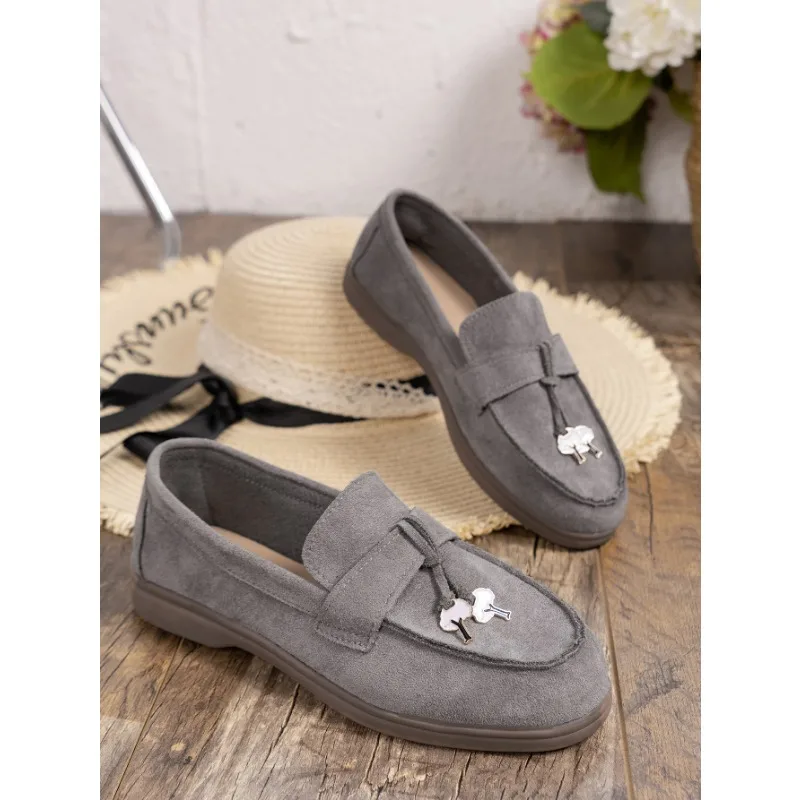 Flats Suede Loafer Women Shoes Casual New Walking Sport Shoes Summer 2024 Trend Fashion Dress Cozy Brand Running Chaussure Femme