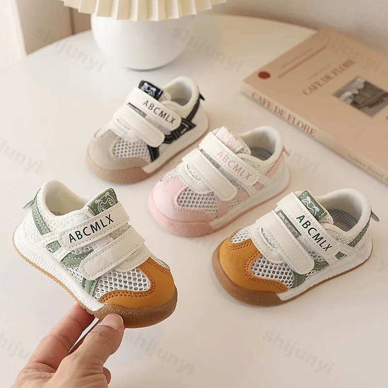 

2023 летняя детская прогулочная обувь, модная удобная детская дышащая спортивная обувь с одной сеткой, легкие кроссовки на мягкой подошве