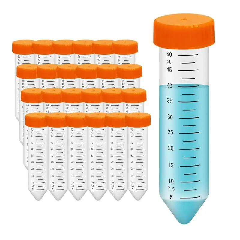 ABJG-Conical Centrifuge Tubes 50ML, 25Pcs Polypropylene Test Tubes, Leak-Proof Screw Caps, Plastic Container With Graduated Dura