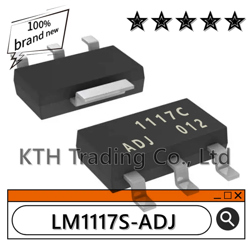 10Pcs/Lot Orginal New LM1117S-ADJ 1117C-ADJ LM1117S SOT223 LDO Linear regulator chip Electronic components integrated circuit IC