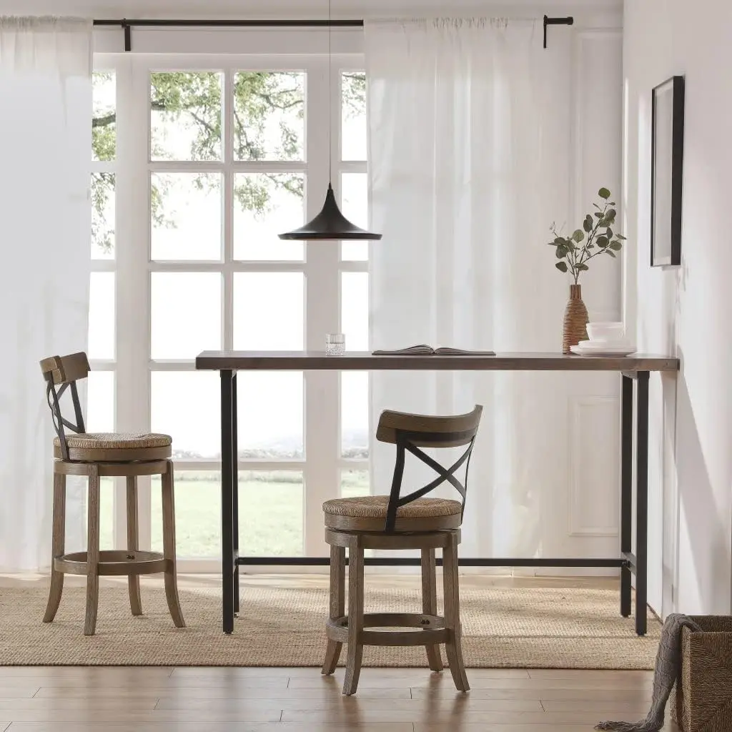 Myrtle-Counter Altura Stool, escova de trigo, 24"