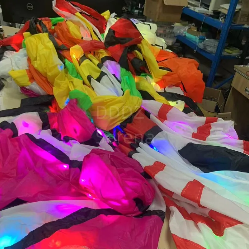 DDDZ 8m LED Lionfish noche cometa línea lavandería 40D Ripstop Nylon luz nocturna mostrar cometas para adultos con control remoto