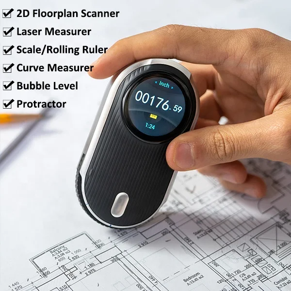 6 In1 Laser Measuring Tool Distance Measurer Scale 2d Floorplan Scanner Mini Digital Protractor Electronic Measuring Instruments