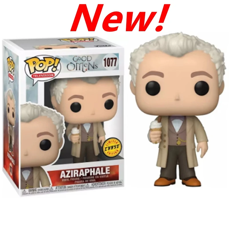 2025 New Funko POP! Television Good Omens CHASE Aziraphale #1077 Crowley #1078 Vinyl Action Figures Toys for Birthday Best Gift