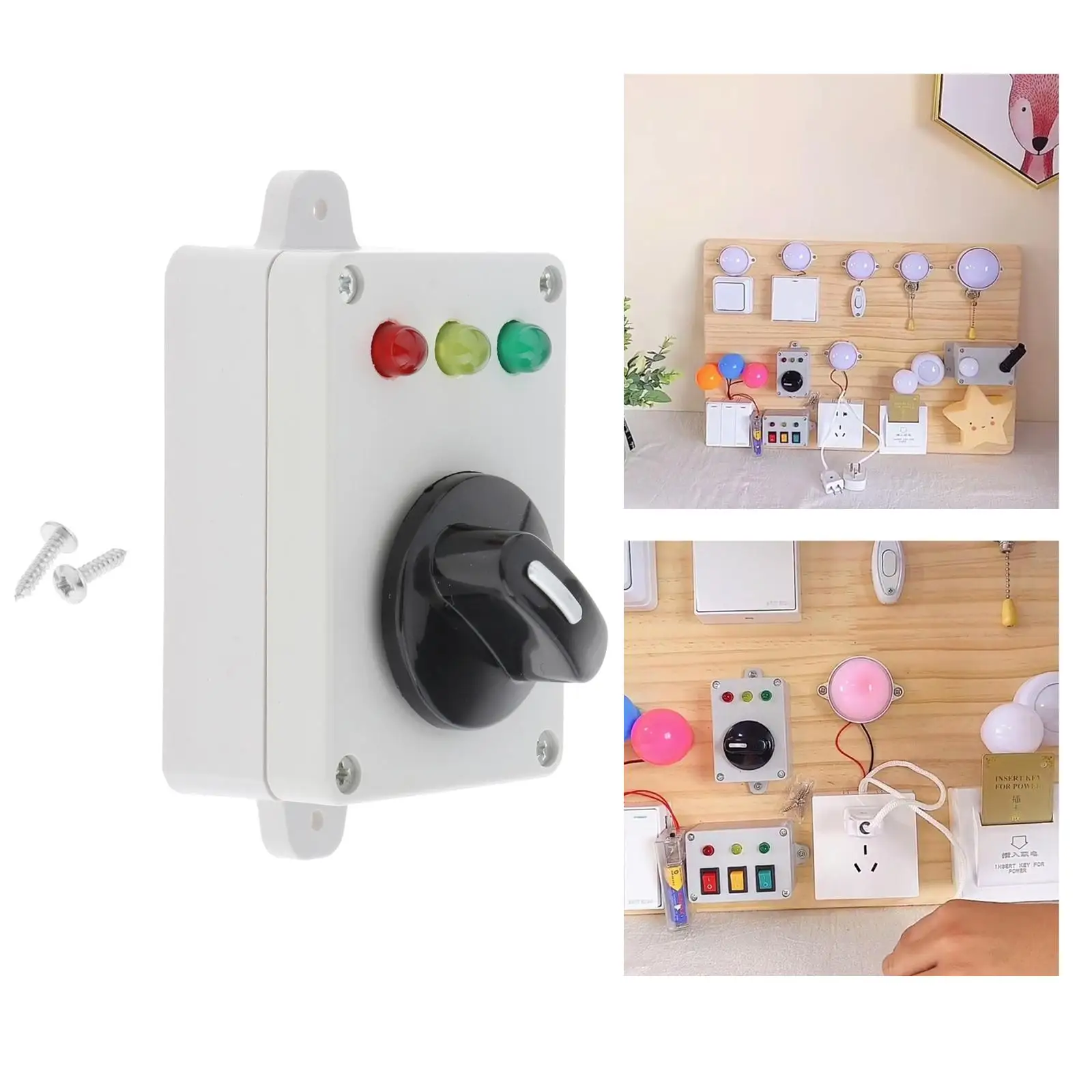 Interruptor de simulação LED Light Placa ocupada Habilidades básicas Brinquedo infantil Presente de aniversário